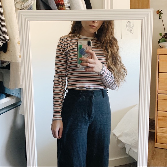 Brandy Melville pink striped cropped top - Picture 4 of 5